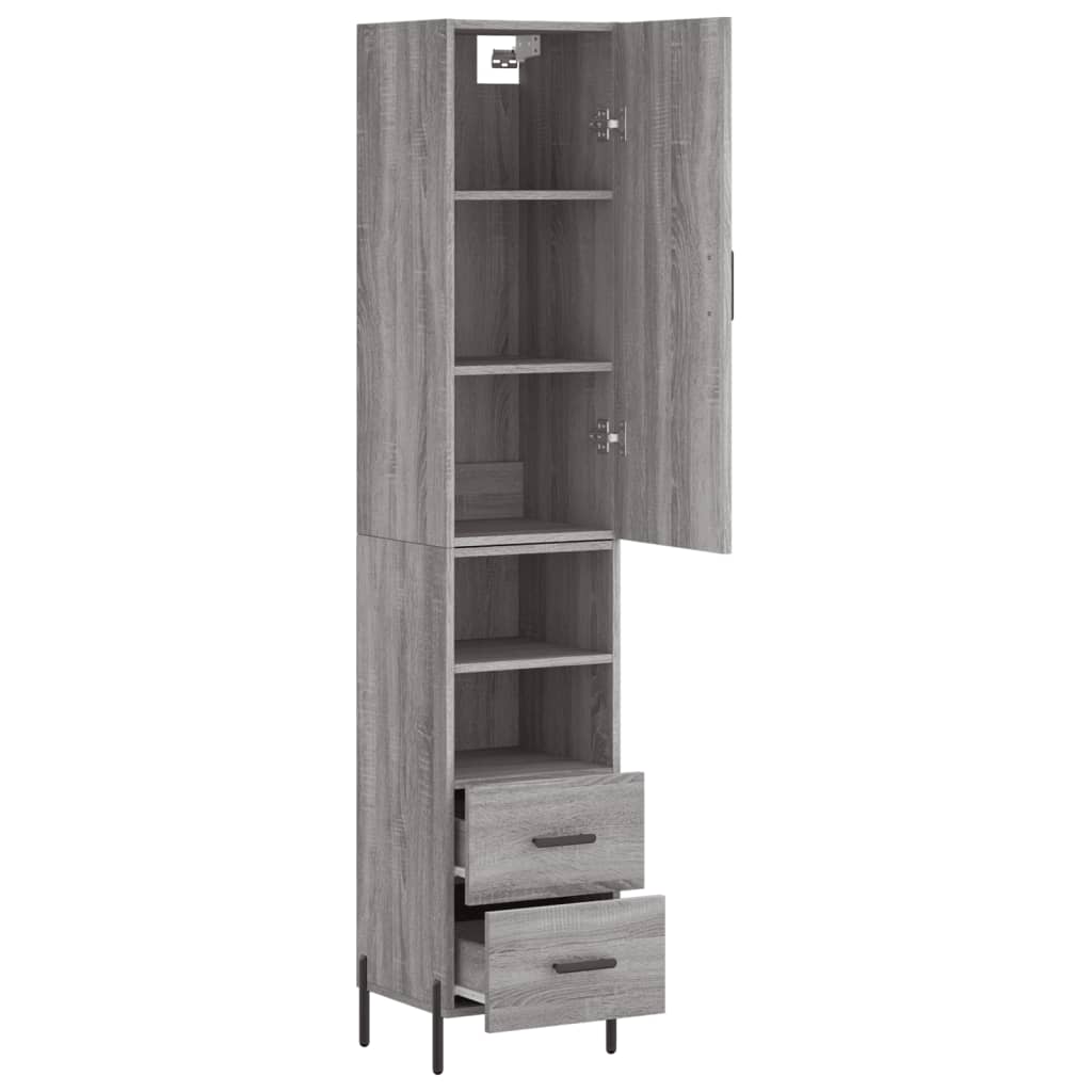 vidaXL Dulap înalt, gri sonoma, 34,5x34x180 cm, lemn prelucrat
