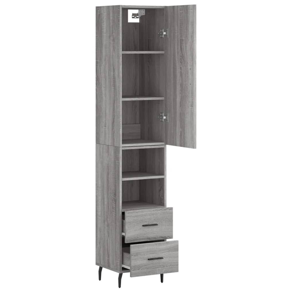 vidaXL Dulap înalt, gri sonoma, 34,5x34x180 cm, lemn prelucrat
