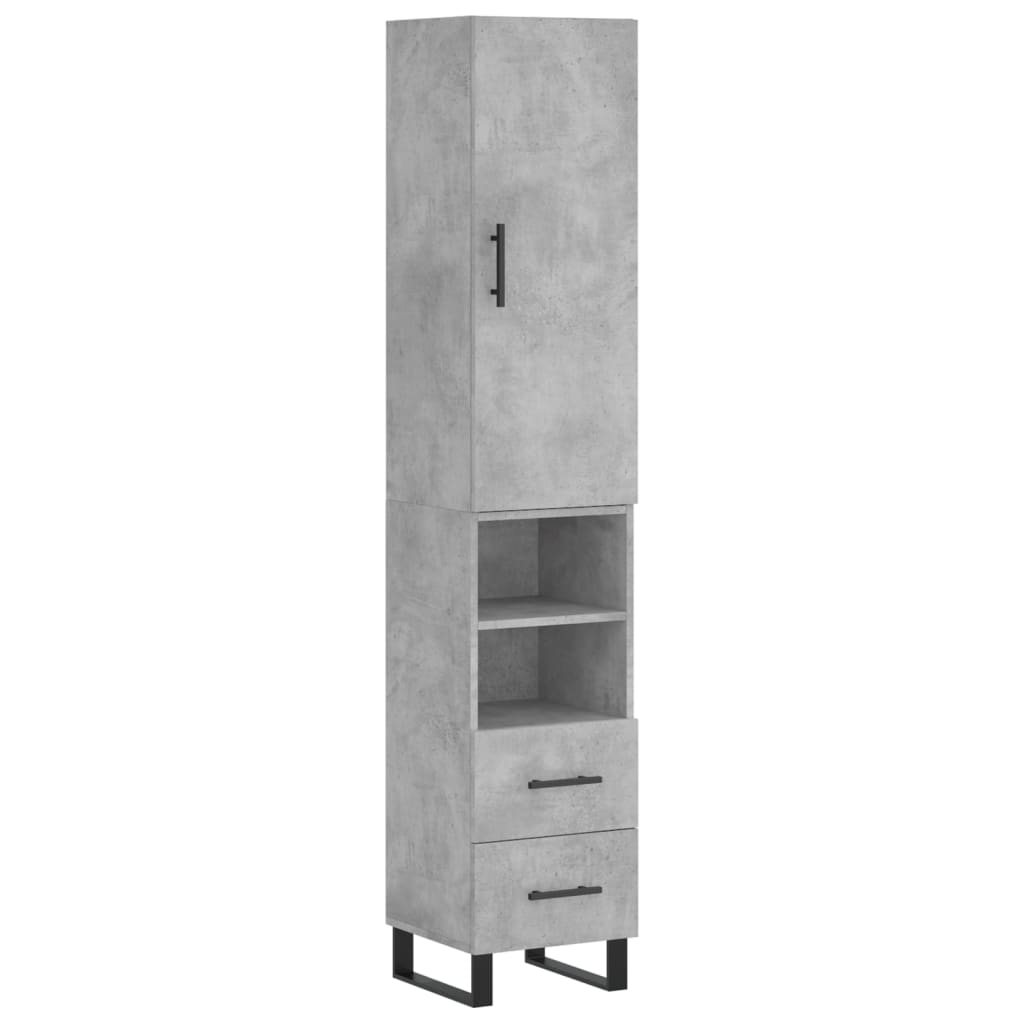vidaXL Dulap înalt, gri beton, 34,5x34x180 cm, lemn prelucrat vidaXL Dulap înalt, gri beton, 34,5x34x180 cm, lemn prelucrat