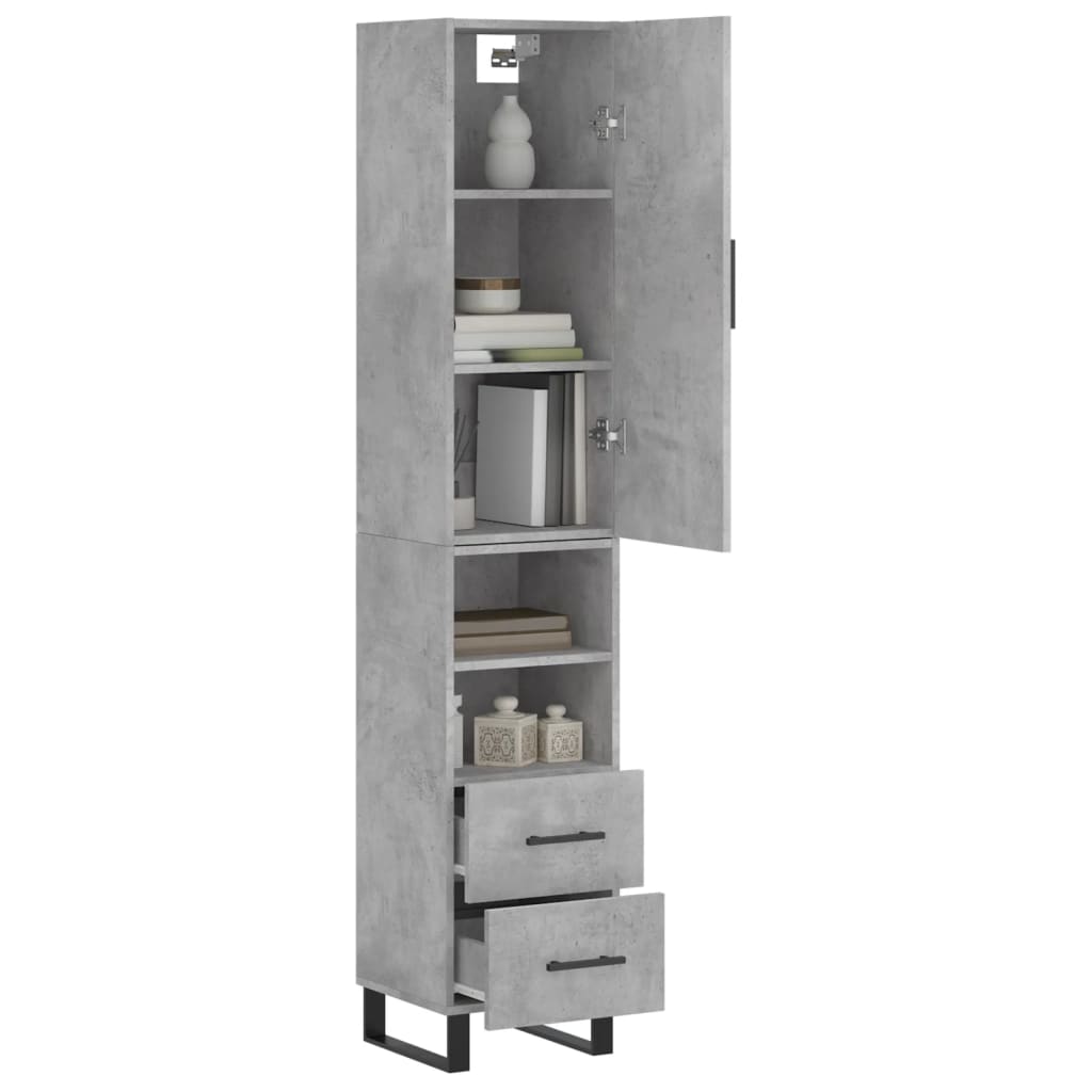 vidaXL Dulap înalt, gri beton, 34,5x34x180 cm, lemn prelucrat vidaXL Dulap înalt, gri beton, 34,5x34x180 cm, lemn prelucrat