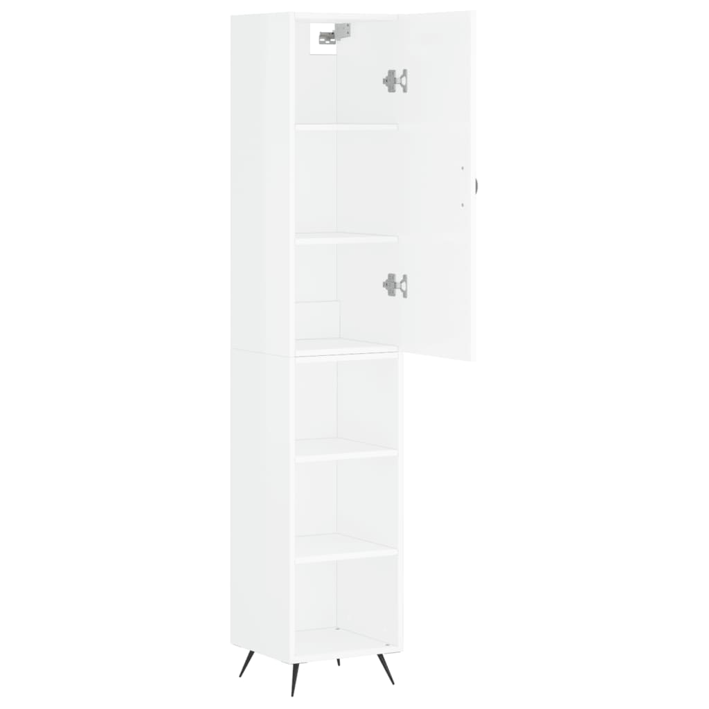vidaXL Dulap înalt, alb extralucios, 34,5x34x180 cm, lemn prelucrat vidaXL Dulap înalt, alb extralucios, 34,5x34x180 cm, lemn prelucrat