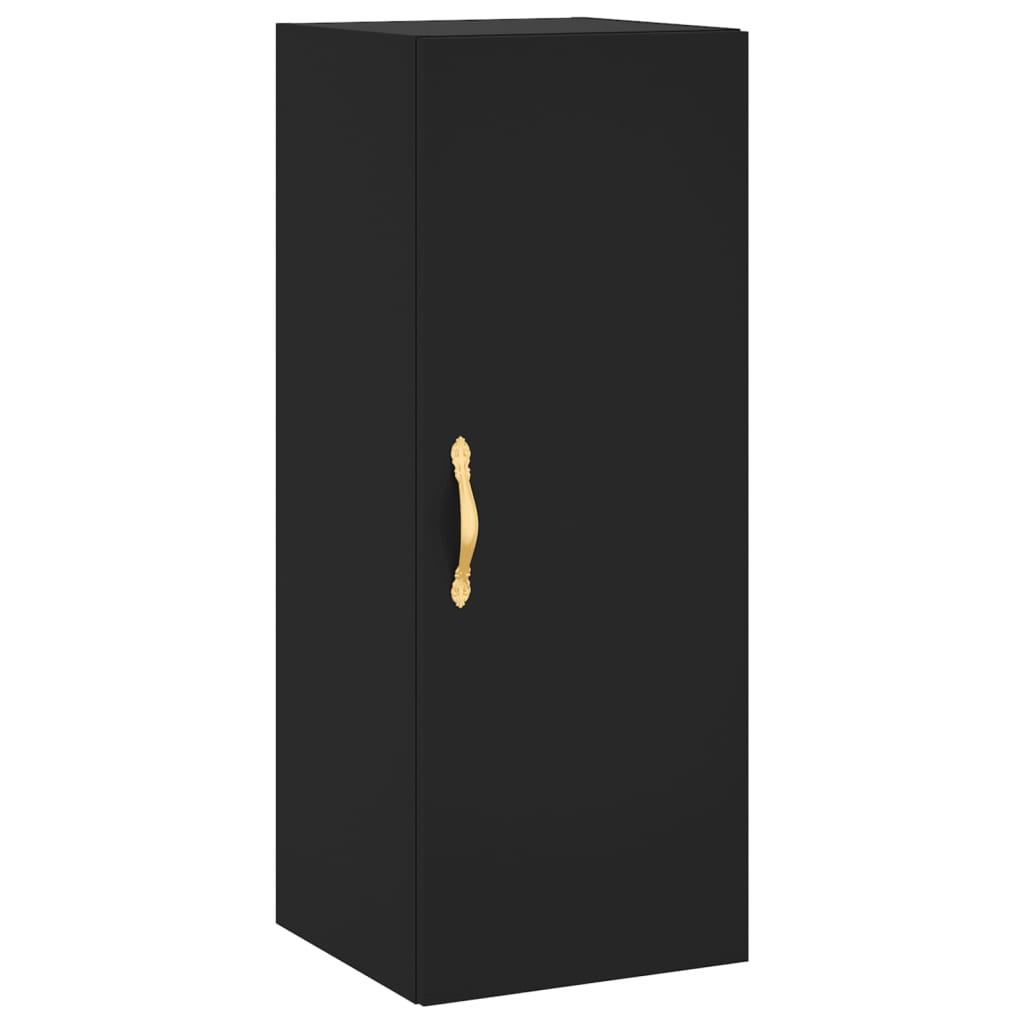 vidaXL Dulap înalt, negru, 34,5x34x180 cm, lemn prelucrat