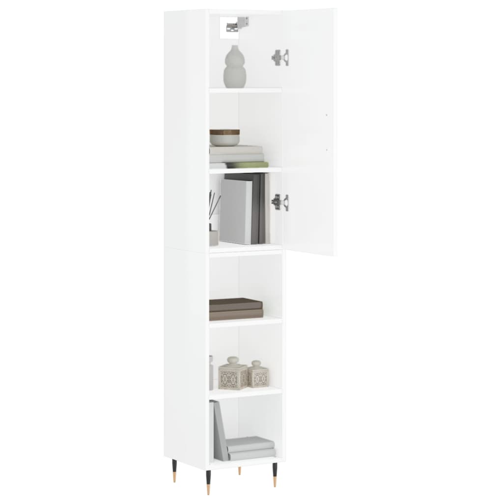 vidaXL Dulap înalt, alb extralucios, 34,5x34x180 cm, lemn prelucrat vidaXL Dulap înalt, alb extralucios, 34,5x34x180 cm, lemn prelucrat