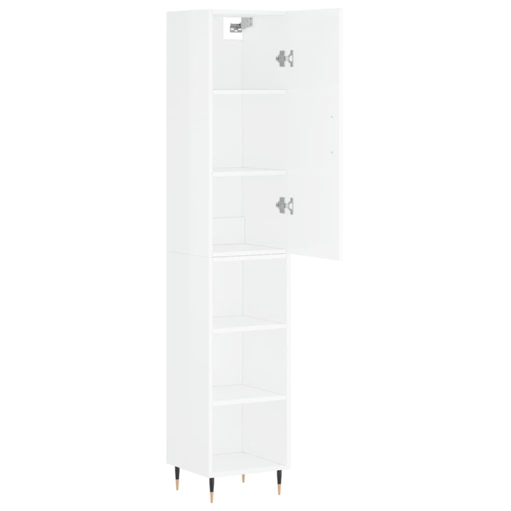 vidaXL Dulap înalt, alb extralucios, 34,5x34x180 cm, lemn prelucrat vidaXL Dulap înalt, alb extralucios, 34,5x34x180 cm, lemn prelucrat