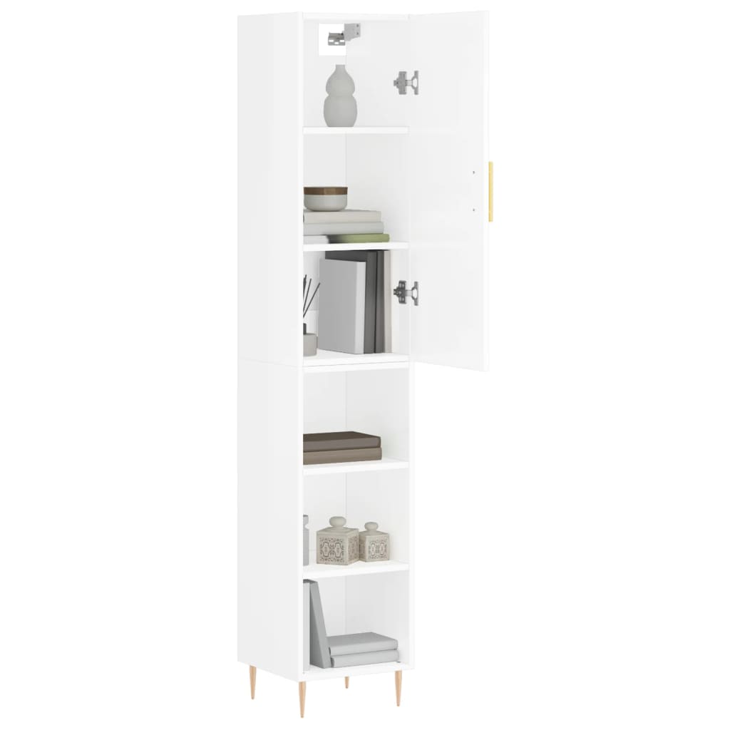 vidaXL Dulap înalt, alb extralucios, 34,5x34x180 cm, lemn prelucrat vidaXL Dulap înalt, alb extralucios, 34,5x34x180 cm, lemn prelucrat