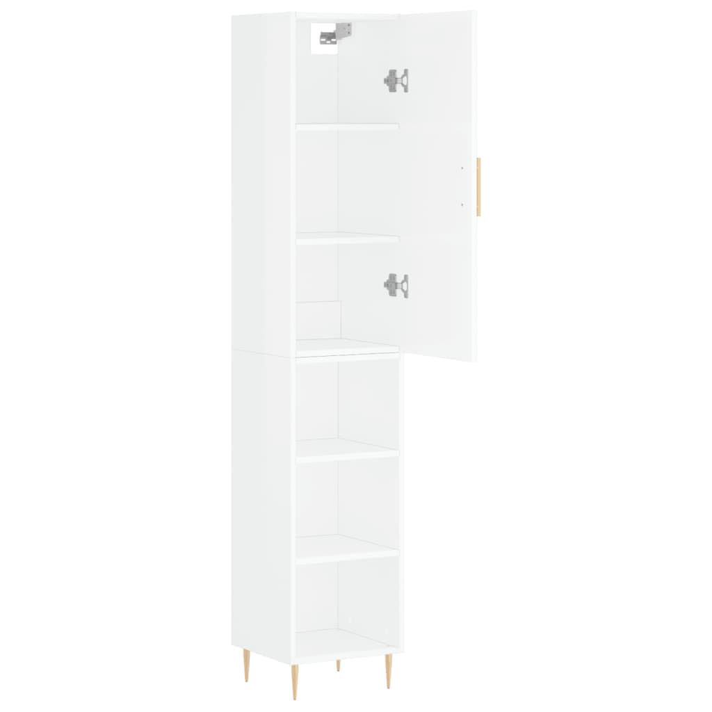 vidaXL Dulap înalt, alb extralucios, 34,5x34x180 cm, lemn prelucrat vidaXL Dulap înalt, alb extralucios, 34,5x34x180 cm, lemn prelucrat