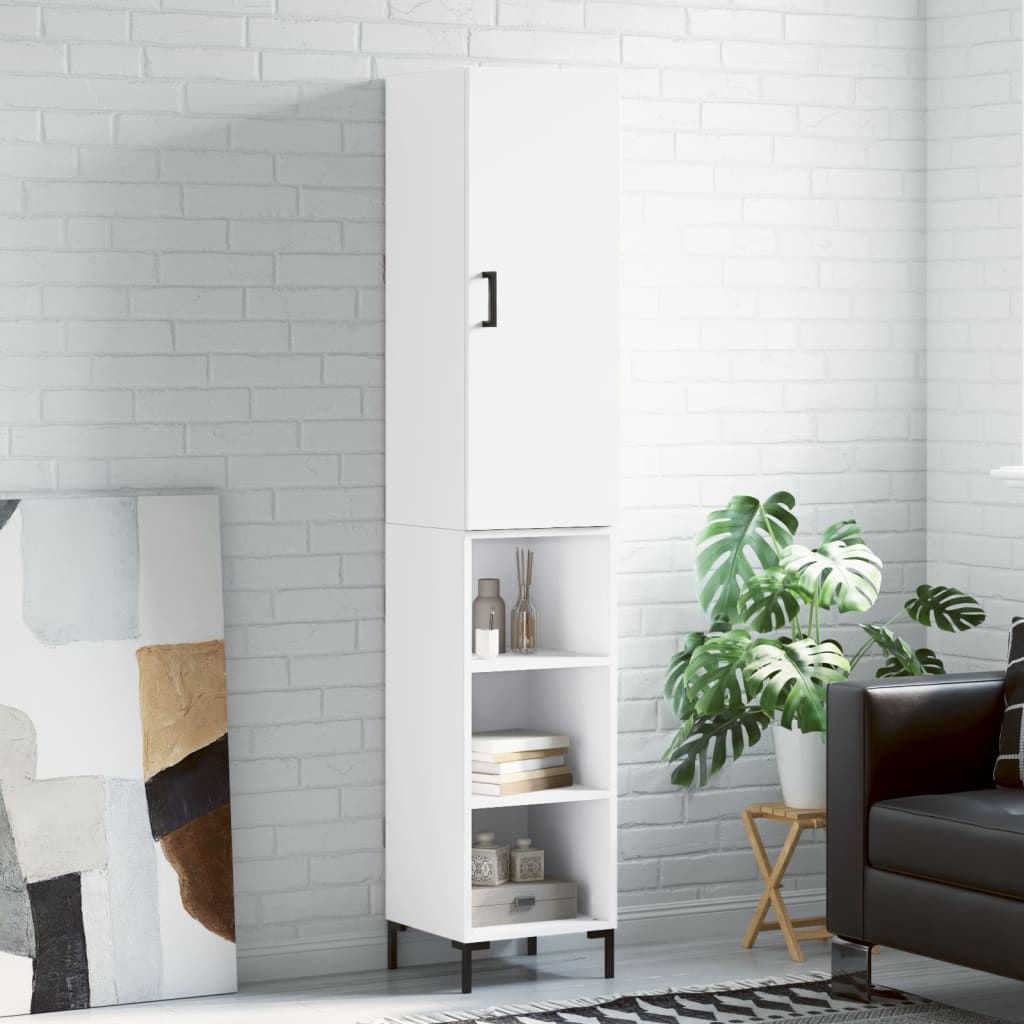 vidaXL Dulap înalt, alb, 34,5x34x180 cm, lemn prelucrat vidaXL Dulap înalt, alb, 34,5x34x180 cm, lemn prelucrat