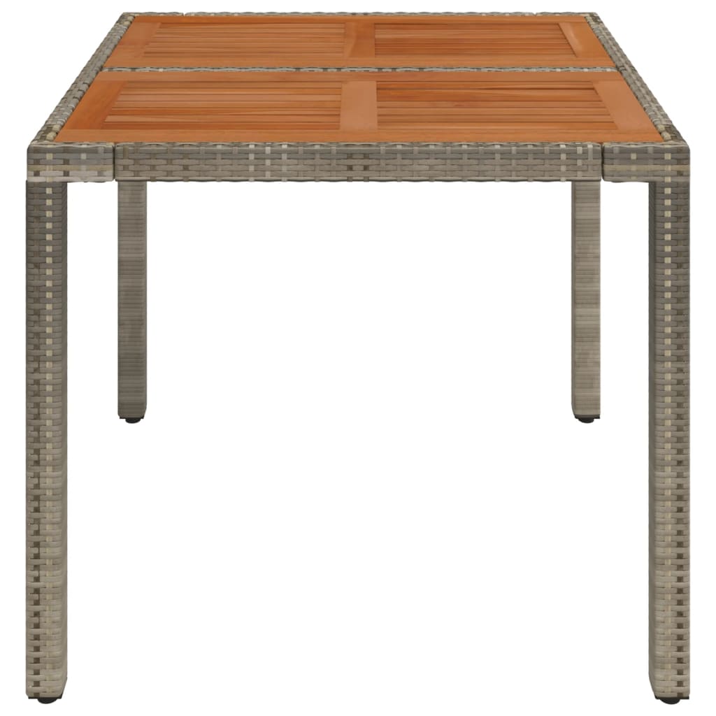 vidaXL Masă de grădină cu blat din lemn, gri, 90x90x75 cm, poliratan vidaXL Masă de grădină cu blat din lemn, gri, 90x90x75 cm, poliratan