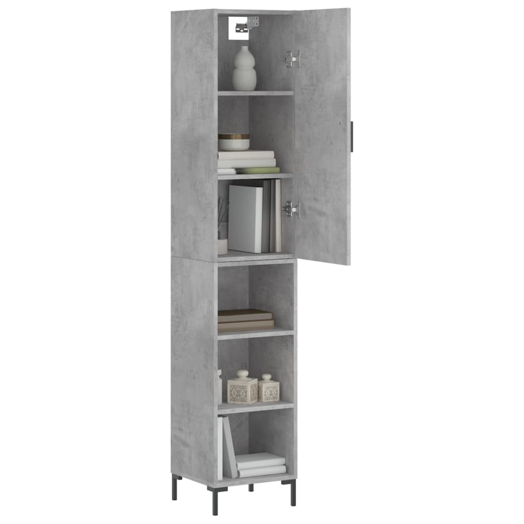 vidaXL Dulap înalt, gri beton, 34,5x34x180 cm, lemn prelucrat vidaXL Dulap înalt, gri beton, 34,5x34x180 cm, lemn prelucrat