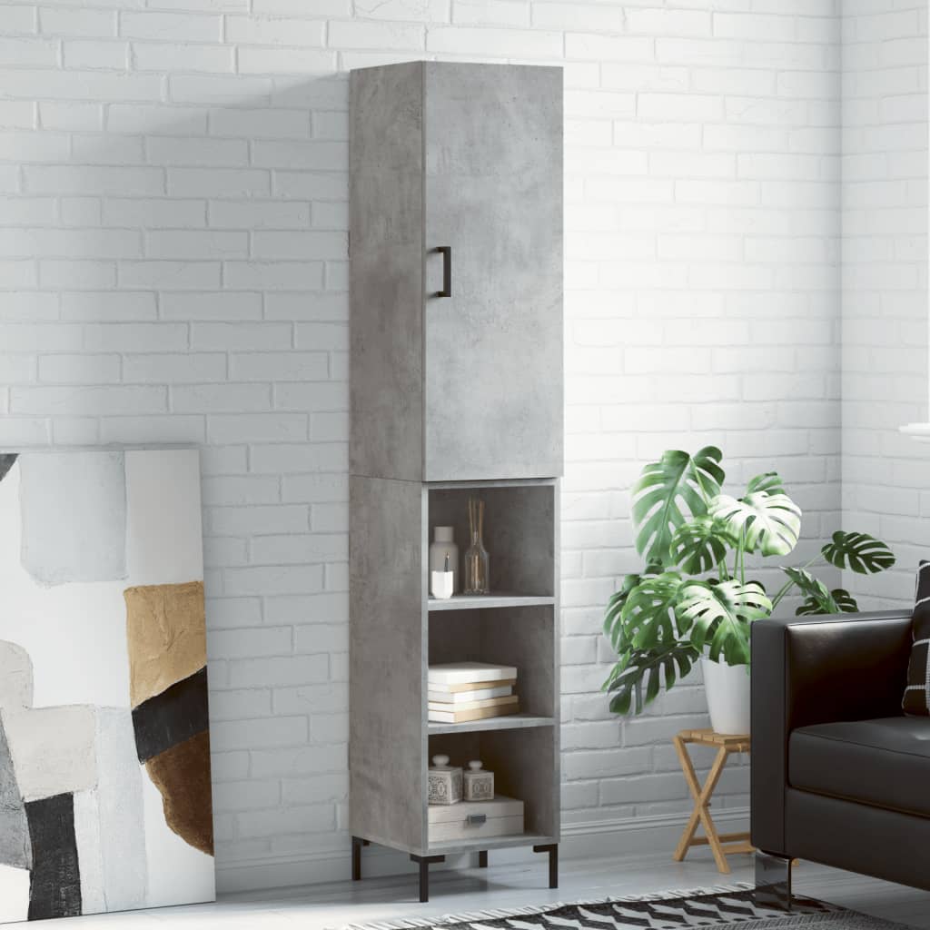 vidaXL Dulap înalt, gri beton, 34,5x34x180 cm, lemn prelucrat vidaXL Dulap înalt, gri beton, 34,5x34x180 cm, lemn prelucrat