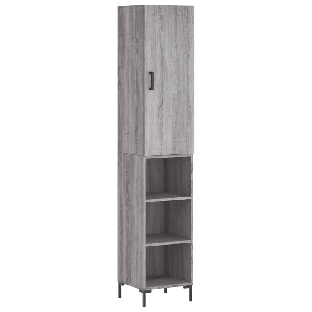 vidaXL Dulap înalt, gri sonoma, 34,5x34x180 cm, lemn prelucrat