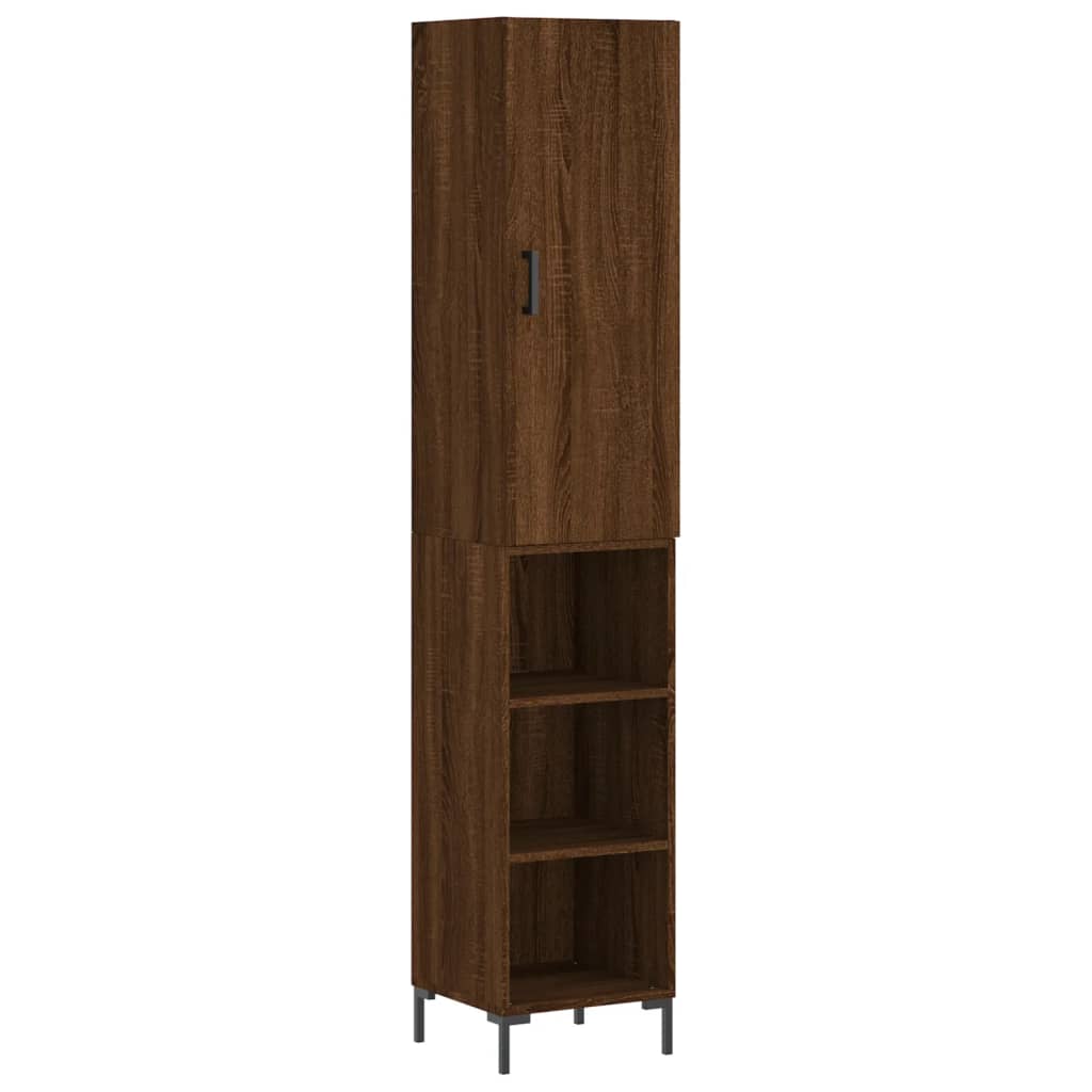 vidaXL Dulap înalt, stejar maro, 34,5x34x180 cm, lemn prelucrat