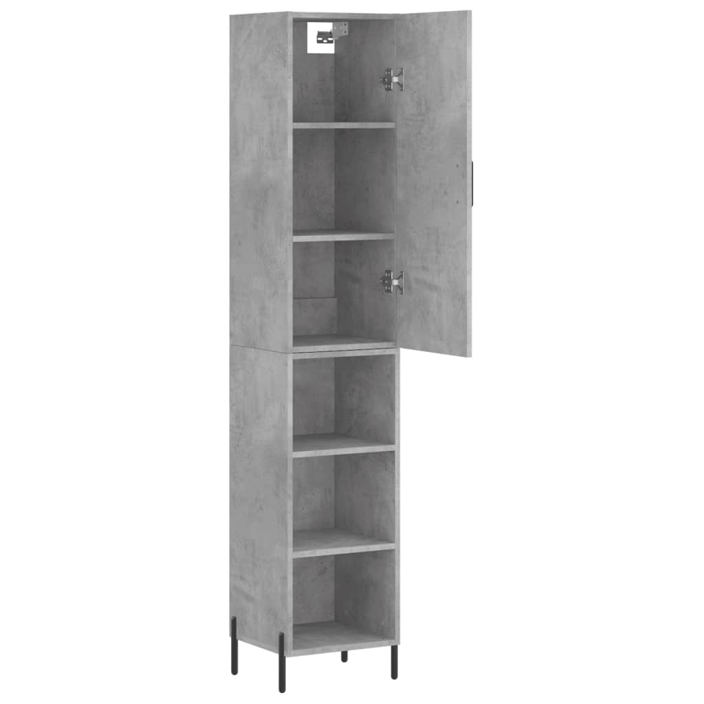 vidaXL Dulap înalt, gri beton, 34,5x34x180 cm, lemn prelucrat