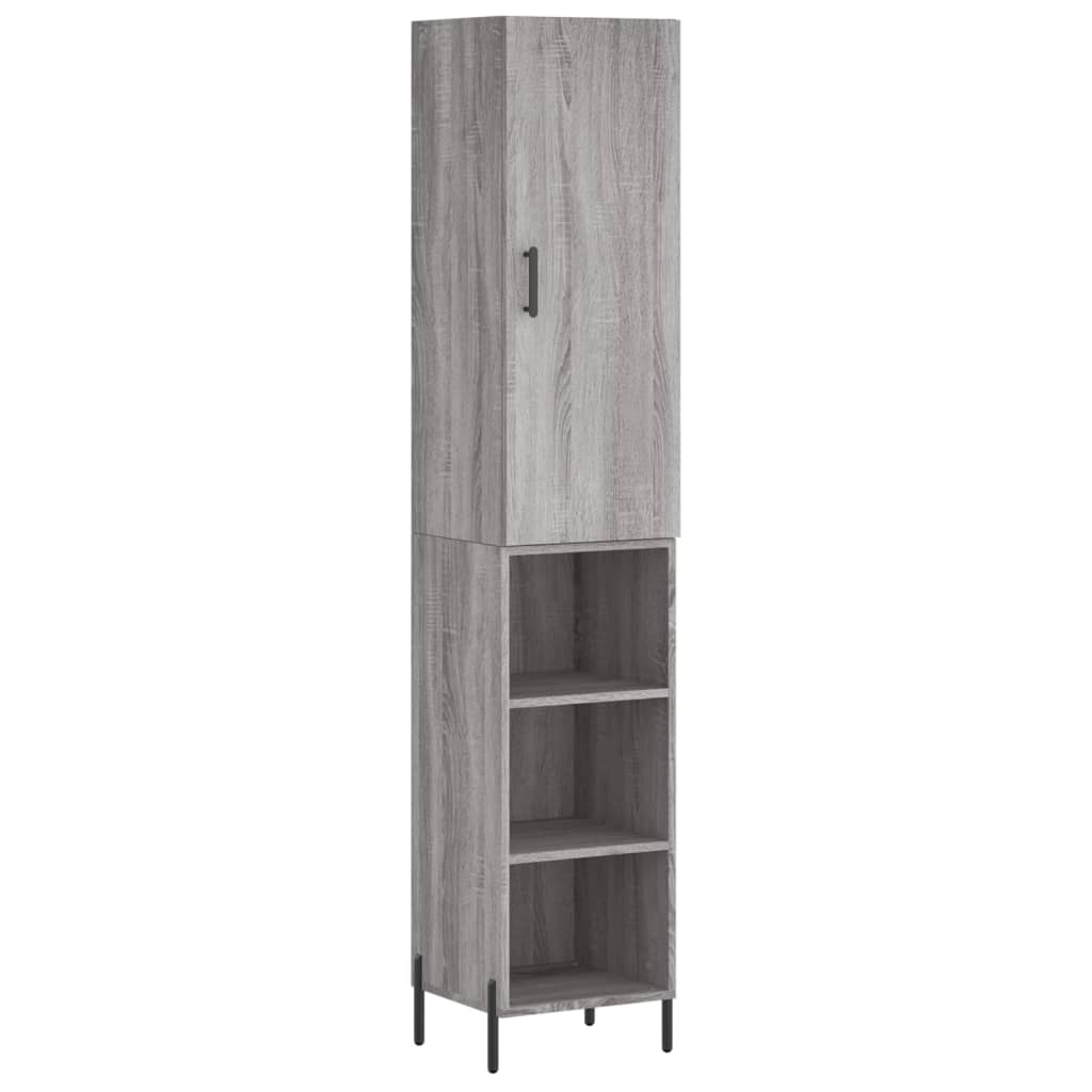vidaXL Dulap înalt, gri sonoma, 34,5x34x180 cm, lemn prelucrat