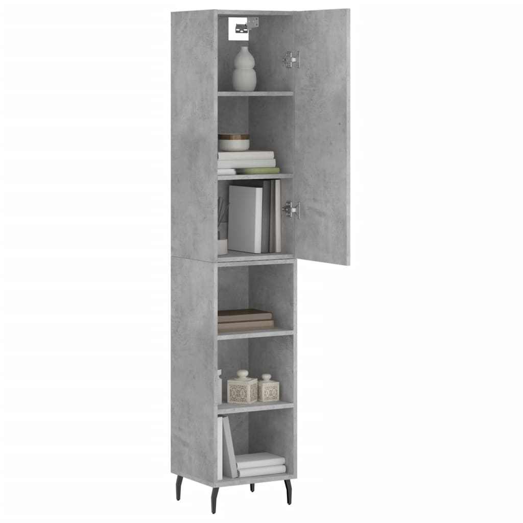 vidaXL Dulap înalt, gri beton, 34,5x34x180 cm, lemn prelucrat vidaXL Dulap înalt, gri beton, 34,5x34x180 cm, lemn prelucrat
