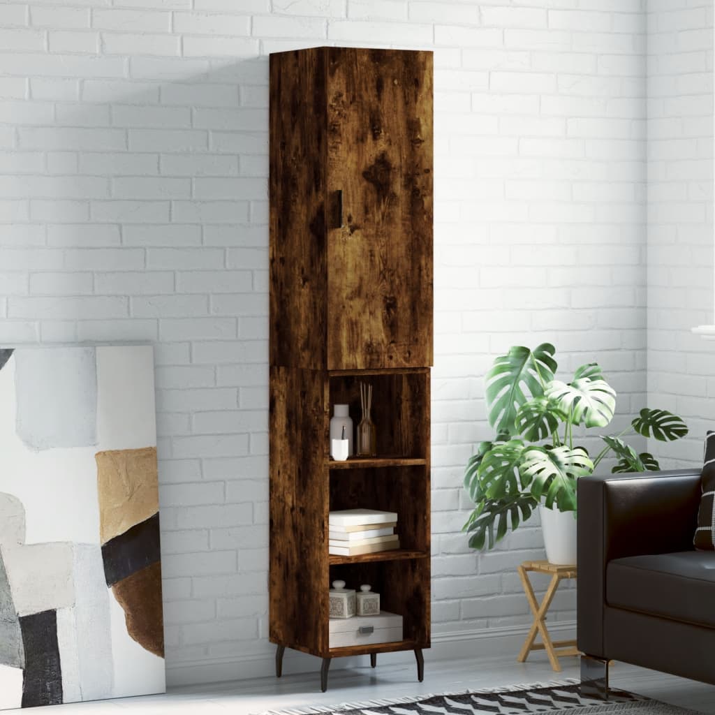 vidaXL Dulap înalt, stejar fumuriu, 34,5x34x180 cm, lemn prelucrat vidaXL Dulap înalt, stejar fumuriu, 34,5x34x180 cm, lemn prelucrat