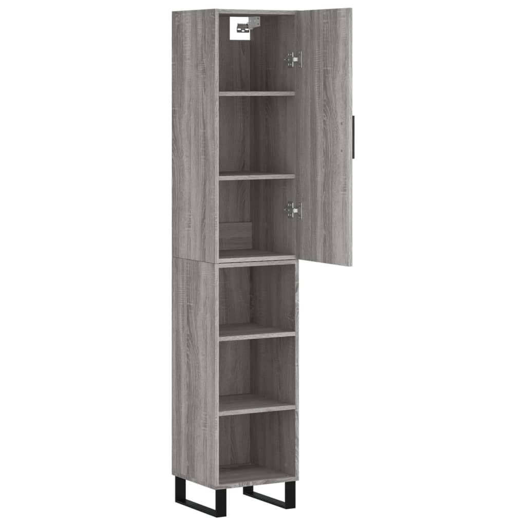 vidaXL Dulap înalt, gri sonoma, 34,5x34x180 cm, lemn prelucrat