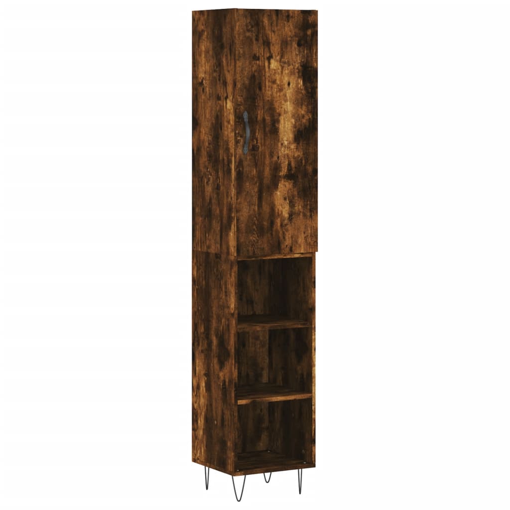 vidaXL Dulap înalt, stejar fumuriu, 34,5x34x180 cm, lemn prelucrat