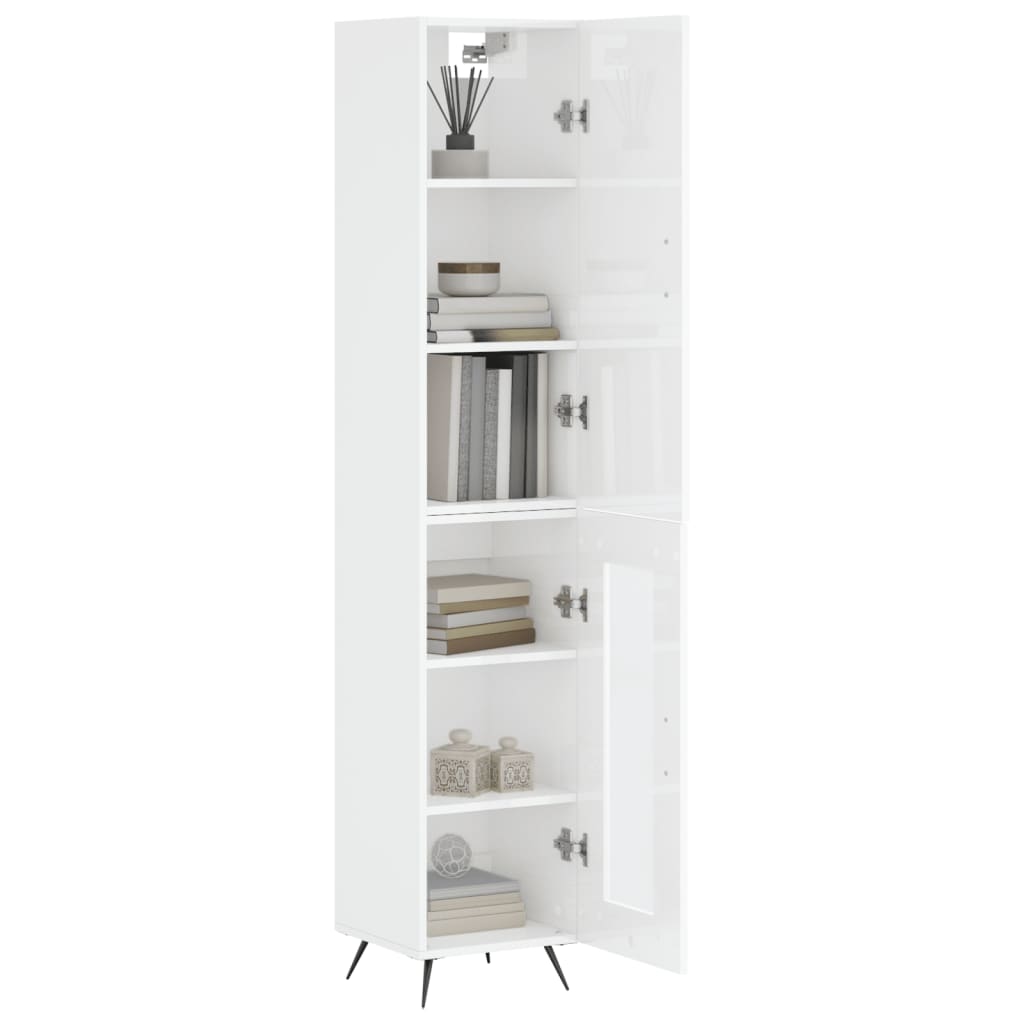 vidaXL Dulap înalt, alb extralucios, 34,5x34x180 cm, lemn prelucrat vidaXL Dulap înalt, alb extralucios, 34,5x34x180 cm, lemn prelucrat