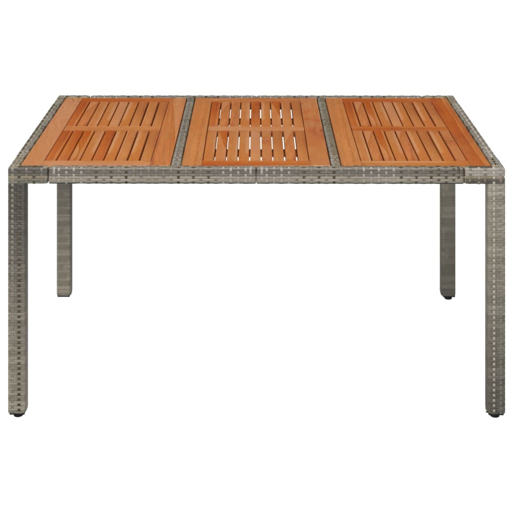 vidaXL Masă de grădină cu blat din lemn, gri, 150x90x75 cm, poliratan vidaXL Masă de grădină cu blat din lemn, gri, 150x90x75 cm, poliratan