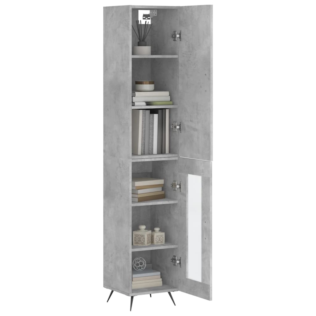 vidaXL Dulap înalt, gri beton, 34,5x34x180 cm, lemn prelucrat vidaXL Dulap înalt, gri beton, 34,5x34x180 cm, lemn prelucrat