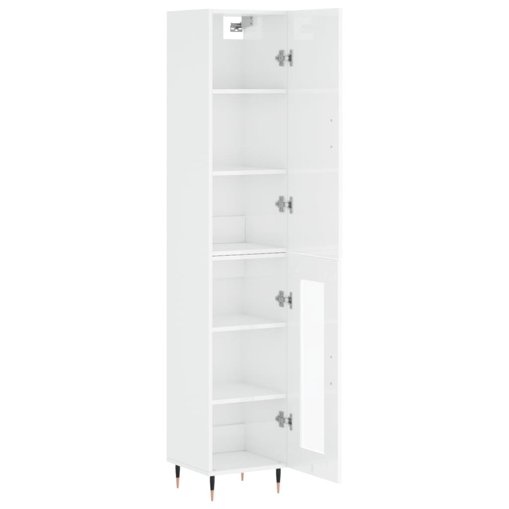 vidaXL Dulap înalt, alb extralucios, 34,5x34x180 cm, lemn prelucrat vidaXL Dulap înalt, alb extralucios, 34,5x34x180 cm, lemn prelucrat