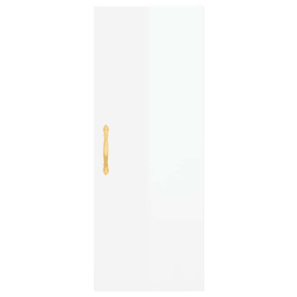 vidaXL Dulap înalt, alb extralucios, 34,5x34x180 cm, lemn prelucrat vidaXL Dulap înalt, alb extralucios, 34,5x34x180 cm, lemn prelucrat
