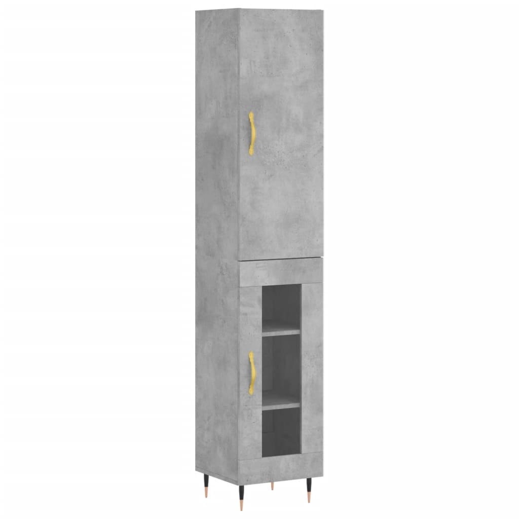 vidaXL Dulap înalt, gri beton, 34,5x34x180 cm, lemn prelucrat vidaXL Dulap înalt, gri beton, 34,5x34x180 cm, lemn prelucrat