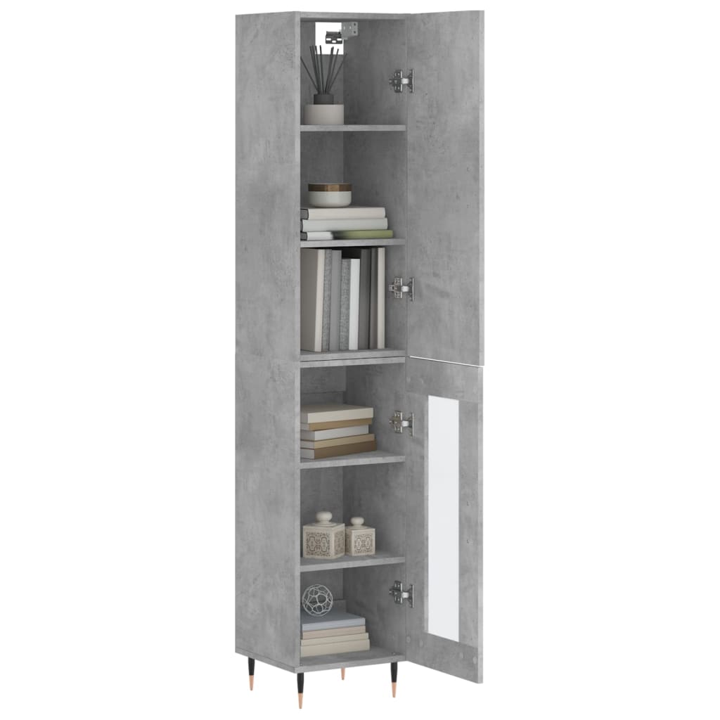 vidaXL Dulap înalt, gri beton, 34,5x34x180 cm, lemn prelucrat vidaXL Dulap înalt, gri beton, 34,5x34x180 cm, lemn prelucrat