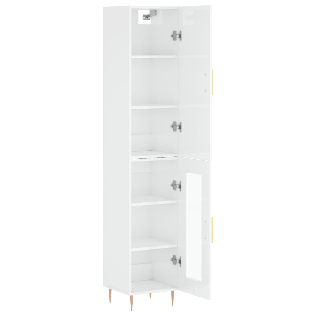 vidaXL Dulap înalt, alb extralucios, 34,5x34x180 cm, lemn prelucrat vidaXL Dulap înalt, alb extralucios, 34,5x34x180 cm, lemn prelucrat