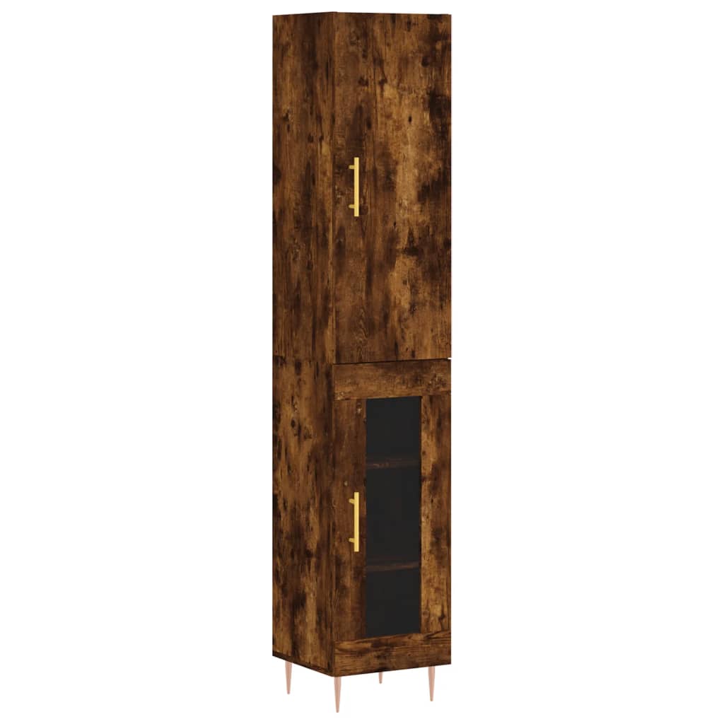 vidaXL Dulap înalt, stejar fumuriu, 34,5x34x180 cm, lemn prelucrat