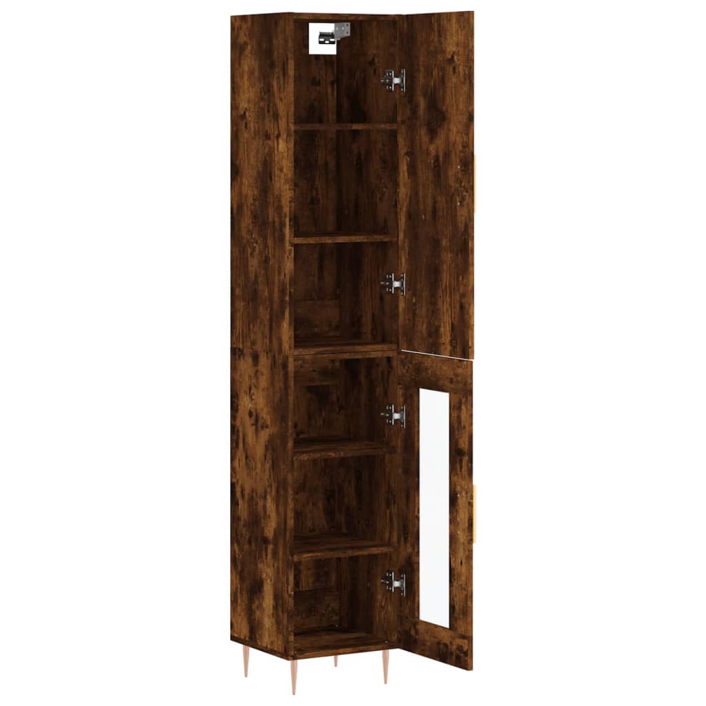vidaXL Dulap înalt, stejar fumuriu, 34,5x34x180 cm, lemn prelucrat