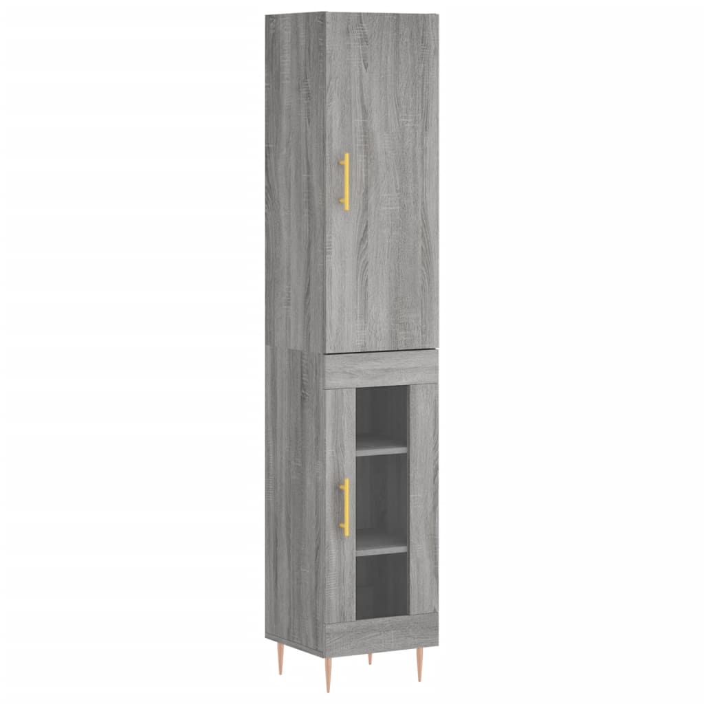 vidaXL Dulap înalt, gri sonoma, 34,5x34x180 cm, lemn prelucrat