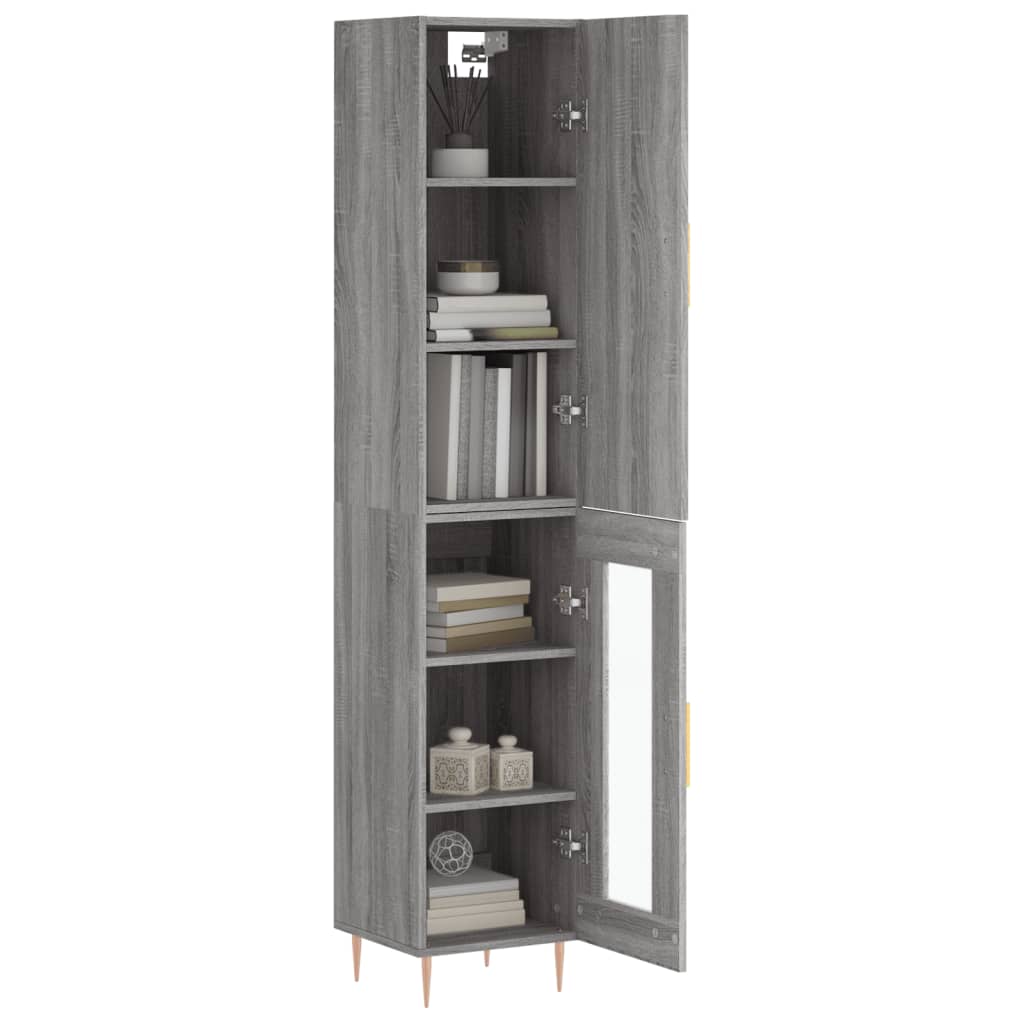 vidaXL Dulap înalt, gri sonoma, 34,5x34x180 cm, lemn prelucrat