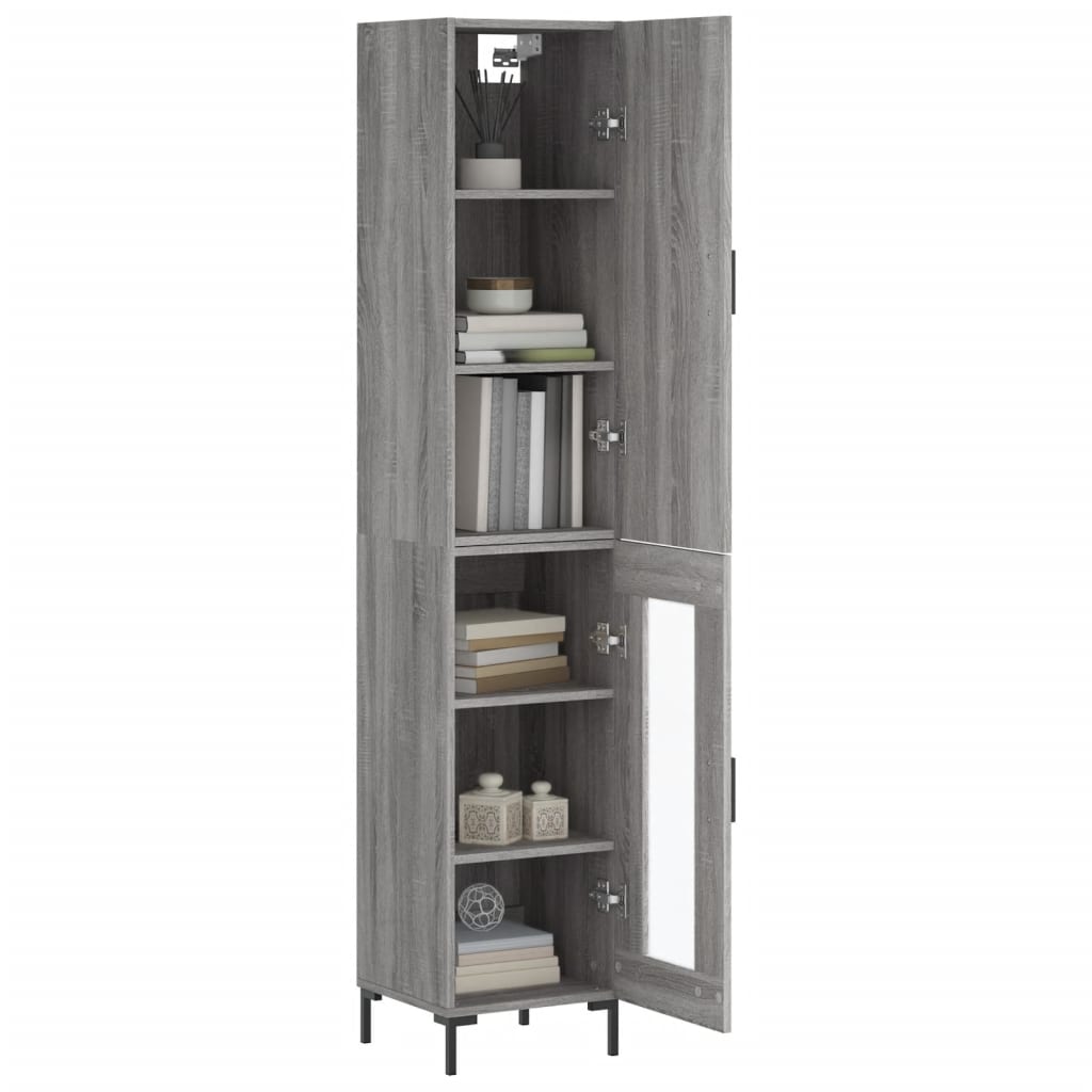 vidaXL Dulap înalt, gri sonoma, 34,5x34x180 cm, lemn prelucrat