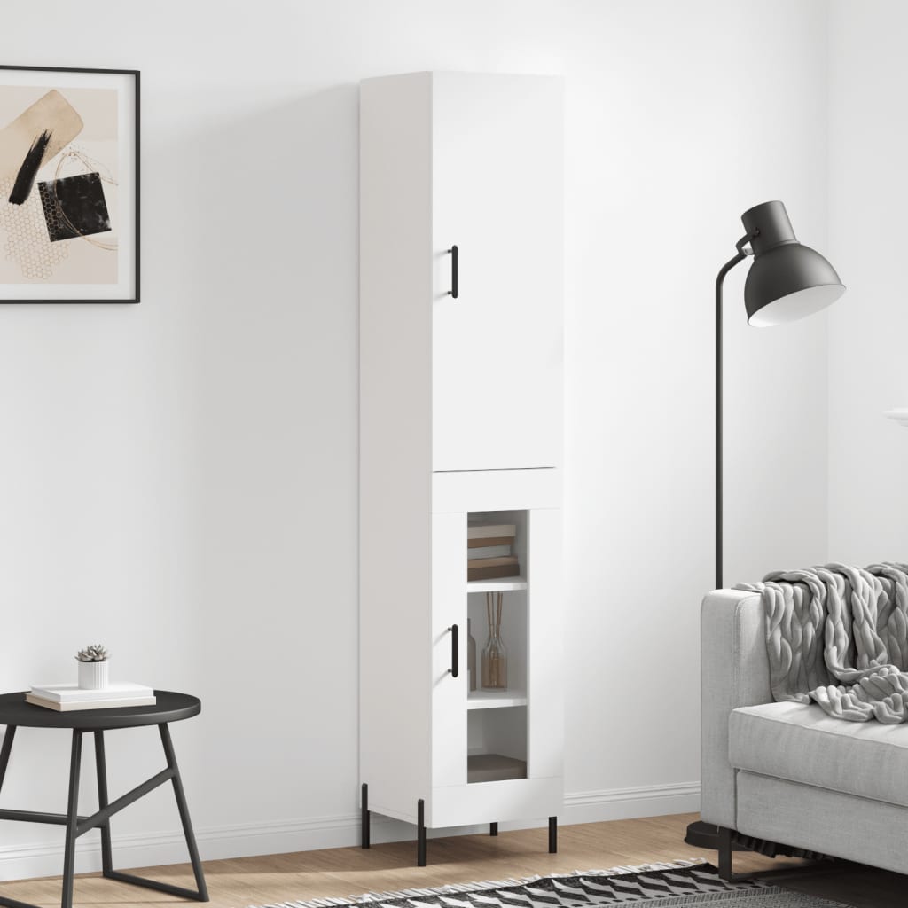 vidaXL Dulap înalt, alb, 34,5x34x180 cm, lemn prelucrat vidaXL Dulap înalt, alb, 34,5x34x180 cm, lemn prelucrat