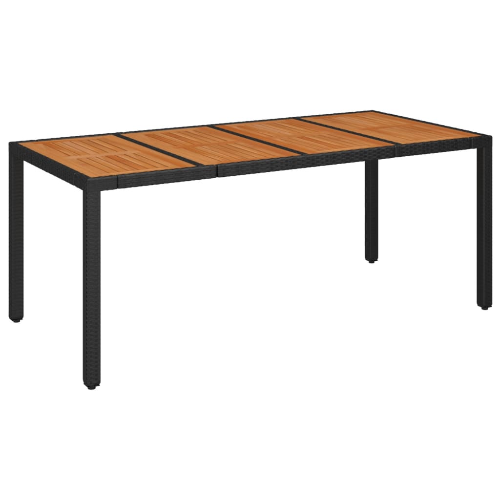 vidaXL Masă grădină cu blat din sticlă, negru, 190x90x75 cm, poliratan vidaXL Masă grădină cu blat din sticlă, negru, 190x90x75 cm, poliratan