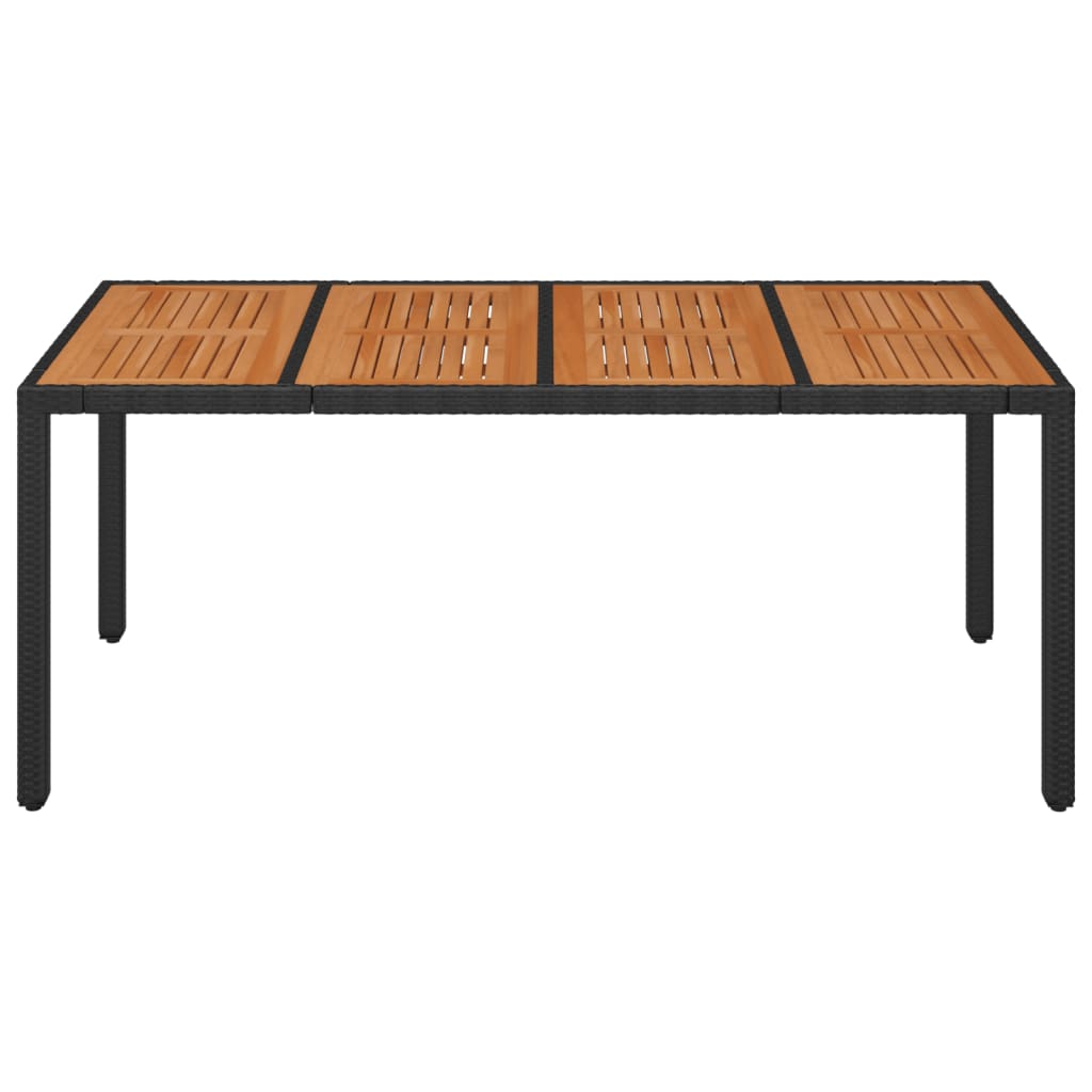 vidaXL Masă grădină cu blat din sticlă, negru, 190x90x75 cm, poliratan vidaXL Masă grădină cu blat din sticlă, negru, 190x90x75 cm, poliratan