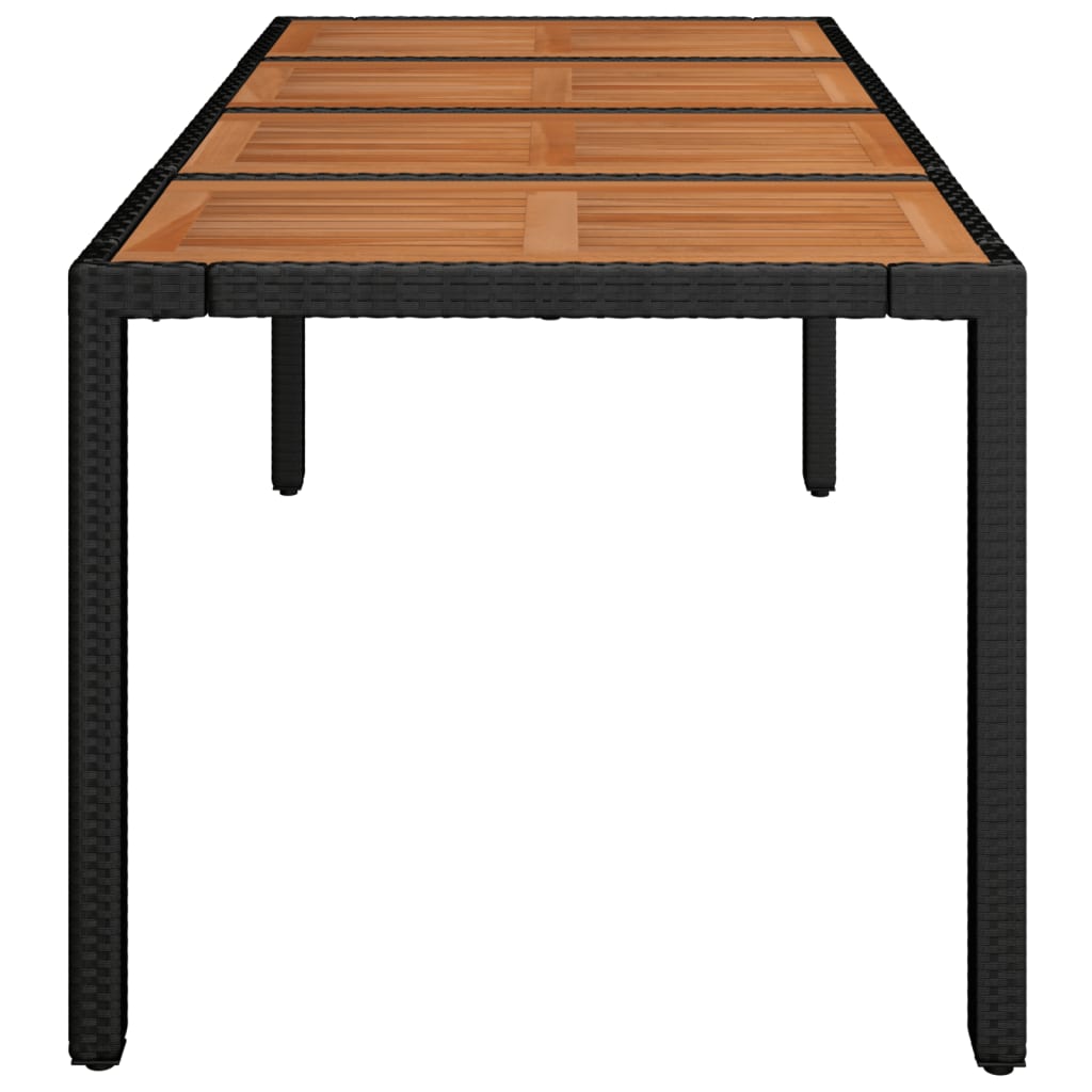 vidaXL Masă grădină cu blat din sticlă, negru, 190x90x75 cm, poliratan vidaXL Masă grădină cu blat din sticlă, negru, 190x90x75 cm, poliratan