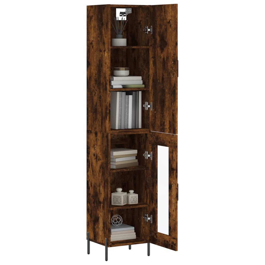 vidaXL Dulap înalt, stejar fumuriu, 34,5x34x180 cm, lemn prelucrat