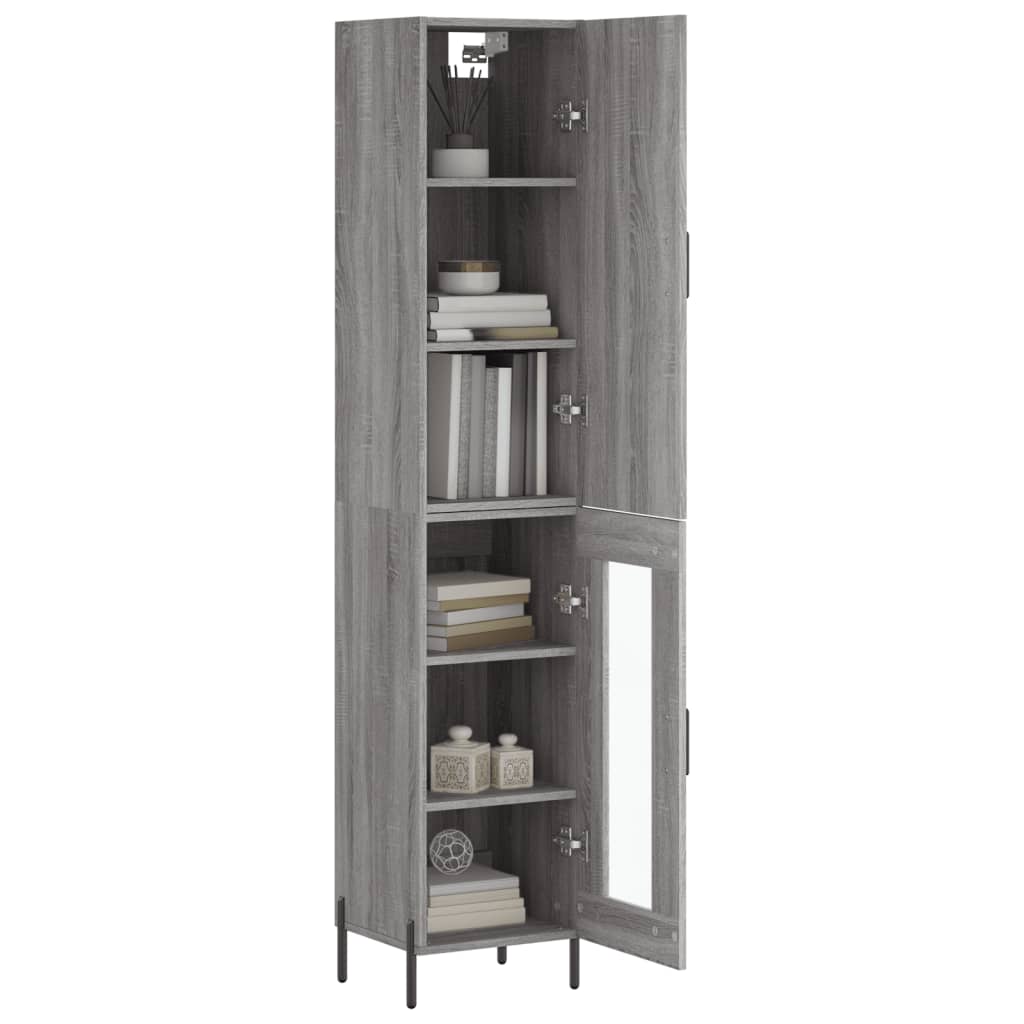 vidaXL Dulap înalt, gri sonoma, 34,5x34x180 cm, lemn prelucrat