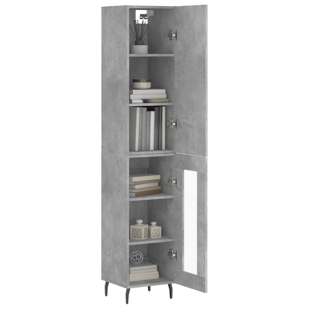 vidaXL Dulap înalt, gri beton, 34,5x34x180 cm, lemn prelucrat vidaXL Dulap înalt, gri beton, 34,5x34x180 cm, lemn prelucrat