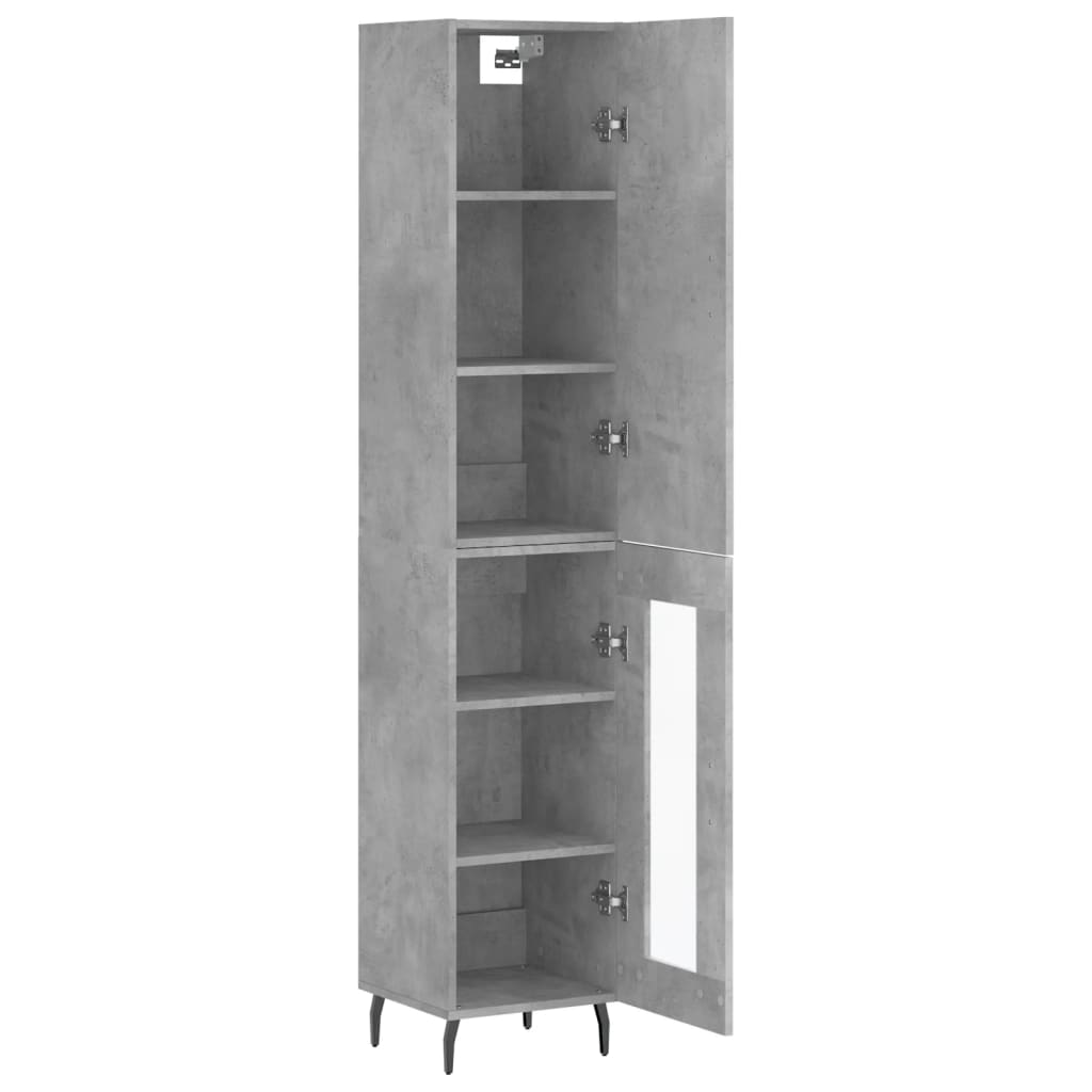 vidaXL Dulap înalt, gri beton, 34,5x34x180 cm, lemn prelucrat vidaXL Dulap înalt, gri beton, 34,5x34x180 cm, lemn prelucrat