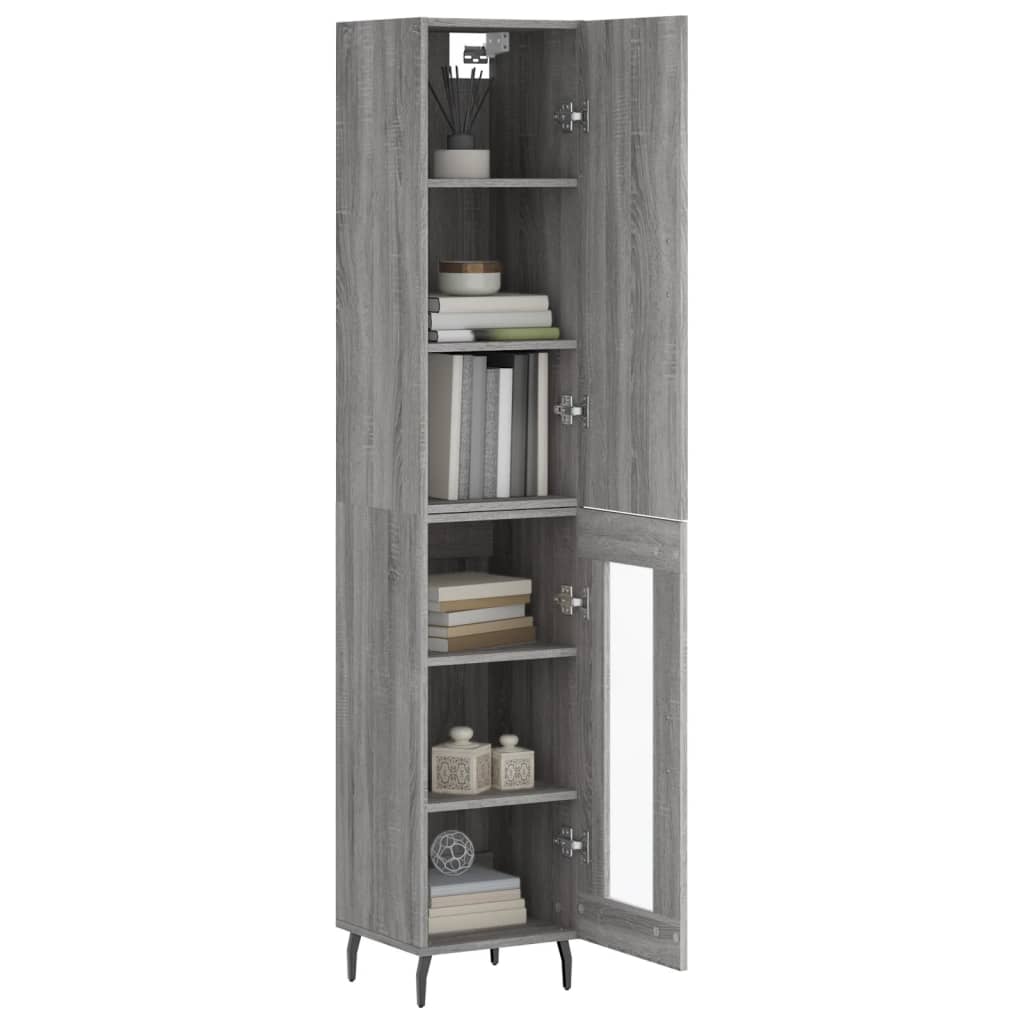 vidaXL Dulap înalt, gri sonoma, 34,5x34x180 cm, lemn prelucrat