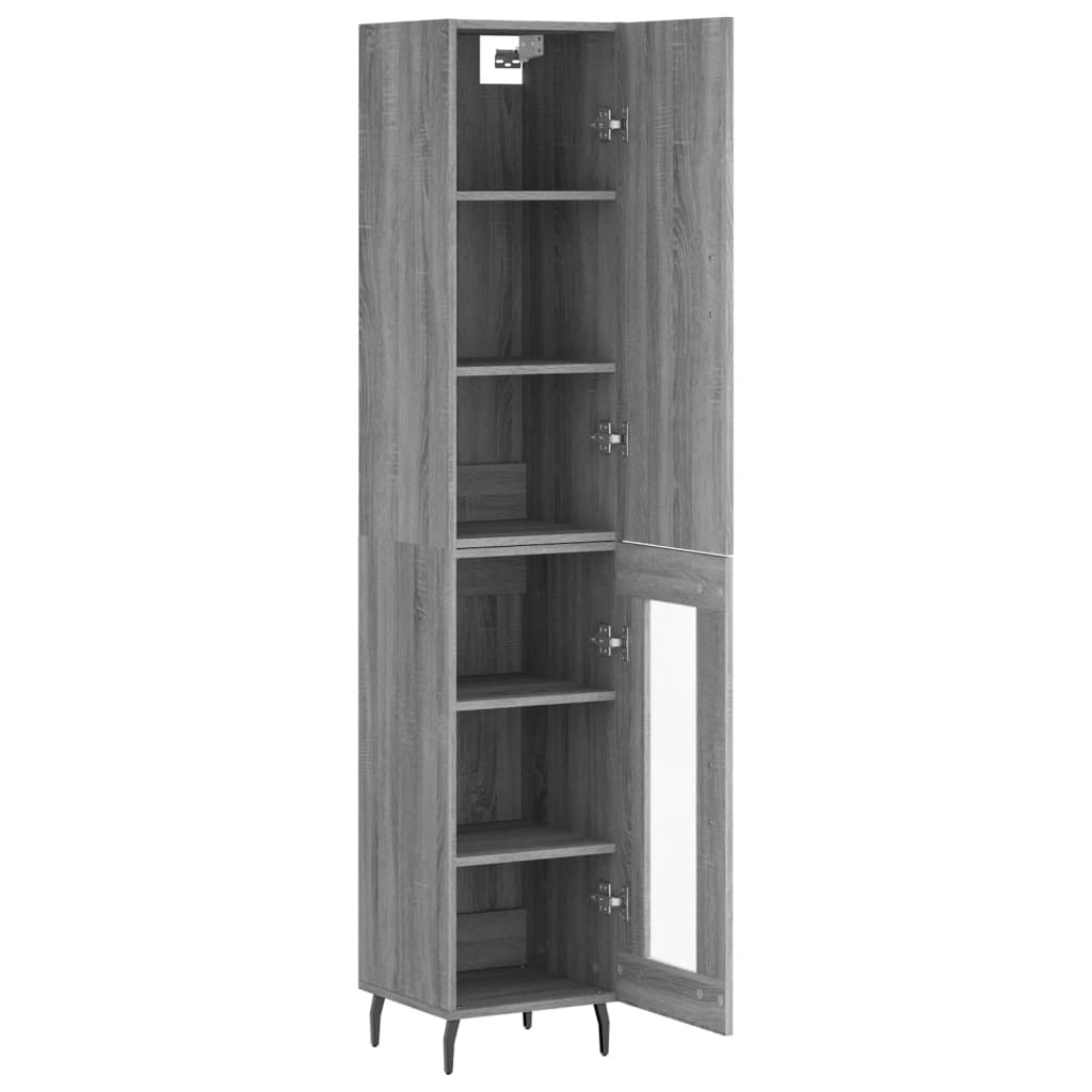 vidaXL Dulap înalt, gri sonoma, 34,5x34x180 cm, lemn prelucrat