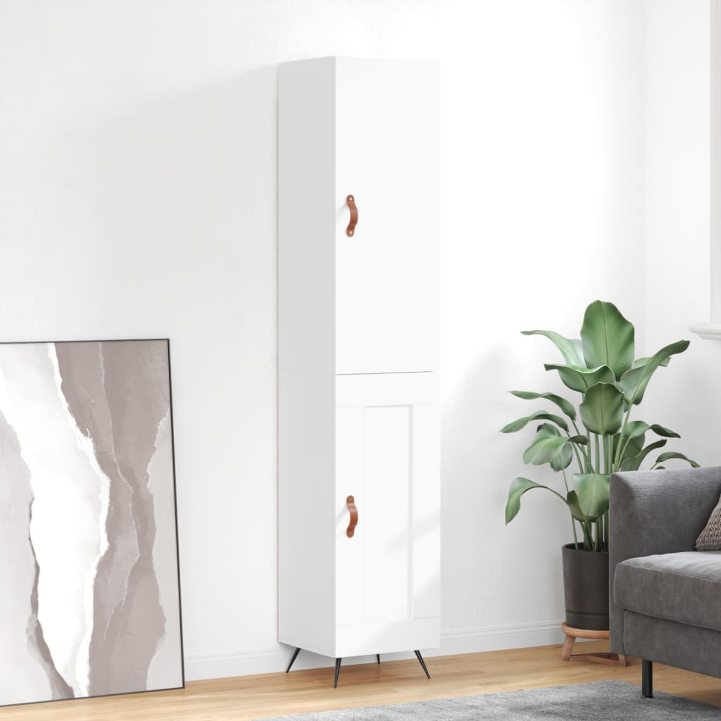 vidaXL Dulap înalt, alb, 34,5x34x180 cm, lemn prelucrat vidaXL Dulap înalt, alb, 34,5x34x180 cm, lemn prelucrat