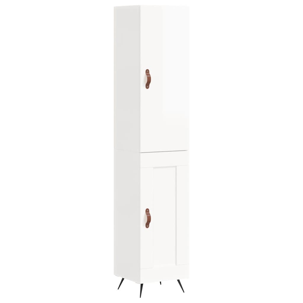 vidaXL Dulap înalt, alb extralucios, 34,5x34x180 cm, lemn prelucrat vidaXL Dulap înalt, alb extralucios, 34,5x34x180 cm, lemn prelucrat