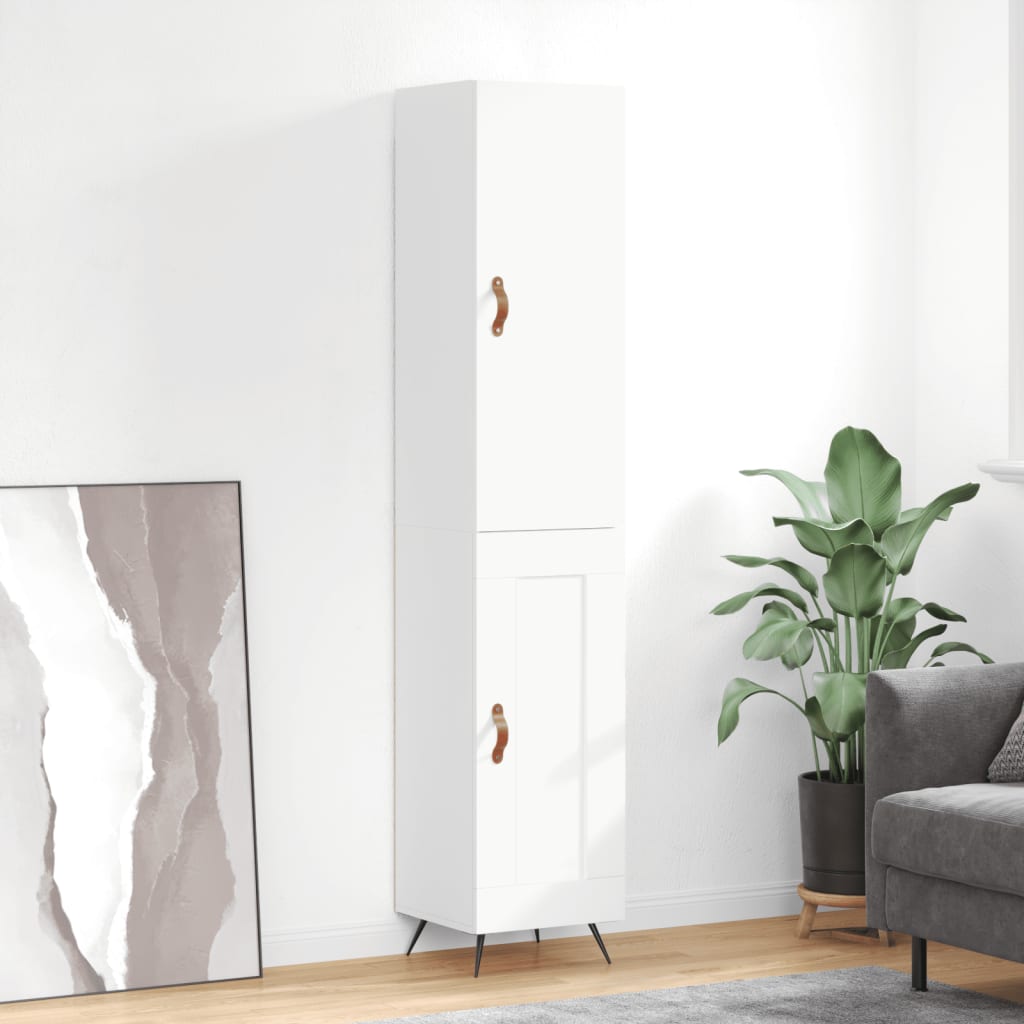 vidaXL Dulap înalt, alb extralucios, 34,5x34x180 cm, lemn prelucrat vidaXL Dulap înalt, alb extralucios, 34,5x34x180 cm, lemn prelucrat