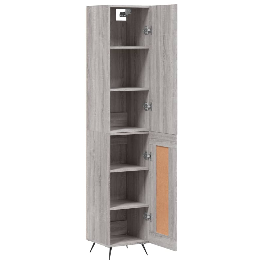 vidaXL Dulap înalt, gri sonoma, 34,5x34x180 cm, lemn prelucrat