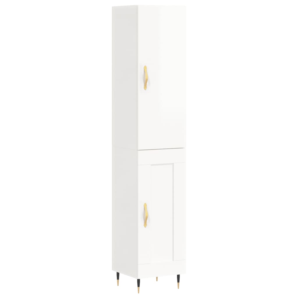vidaXL Dulap înalt, alb extralucios, 34,5x34x180 cm, lemn prelucrat vidaXL Dulap înalt, alb extralucios, 34,5x34x180 cm, lemn prelucrat